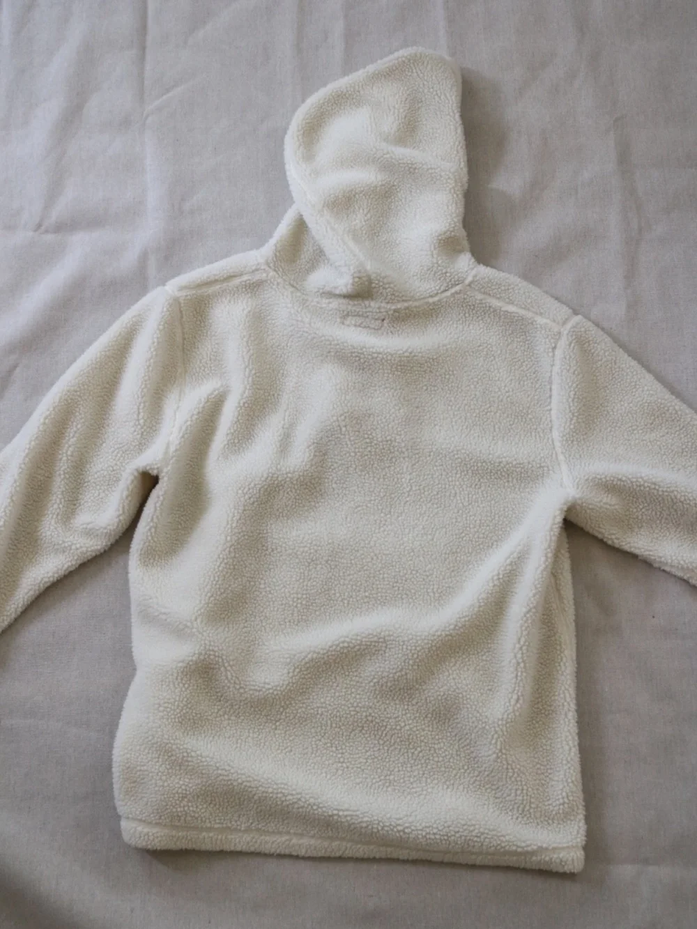 Supreme XL Sherpa Fleece Hoodie Half-Zip Ivory Cream Men's Unisex Pullover